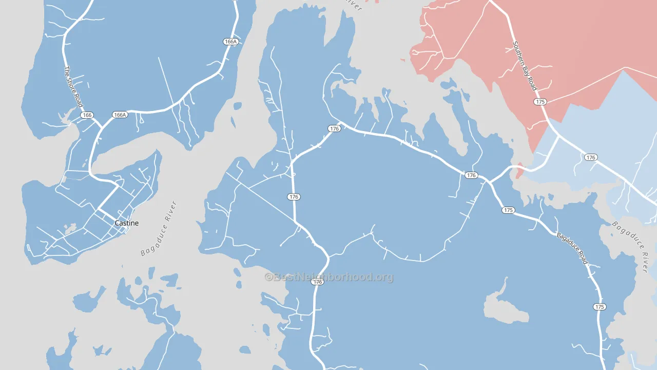 West Brooksville, ME block-group political-lean map
