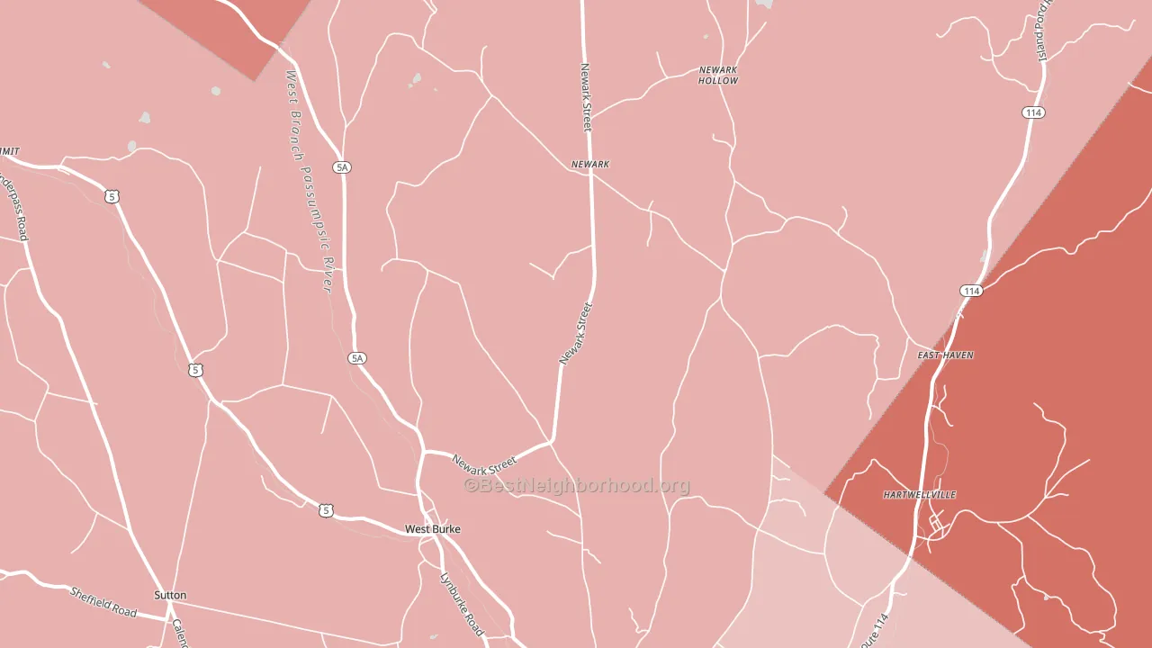 West Burke, VT block-group political-lean map