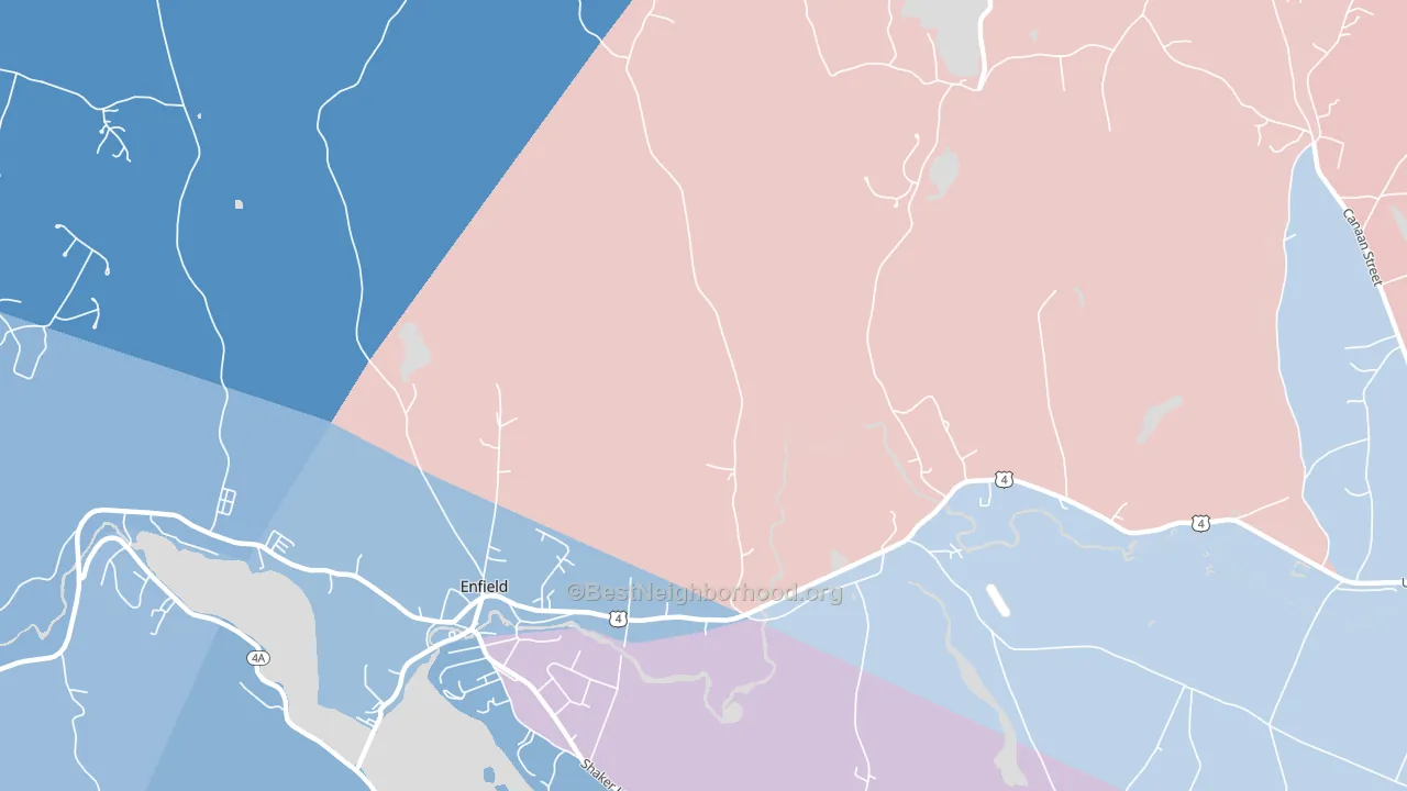 West Canaan, NH block-group political-lean map