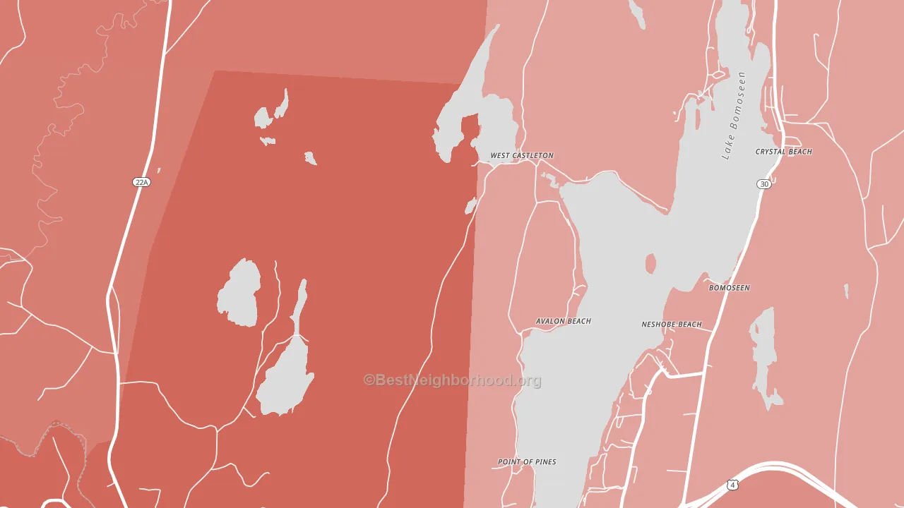 West Castleton, VT block-group political-lean map