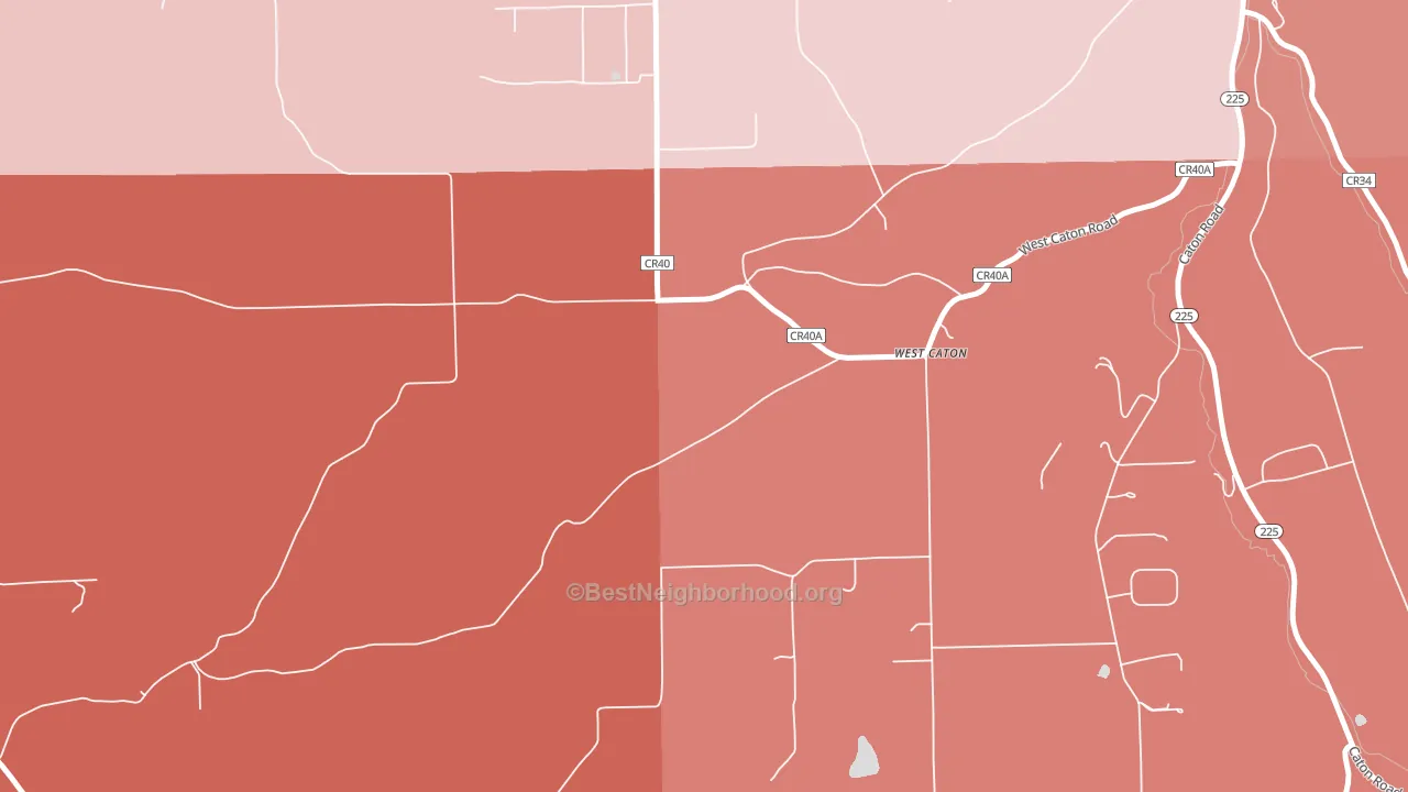 West Caton, NY block-group political-lean map
