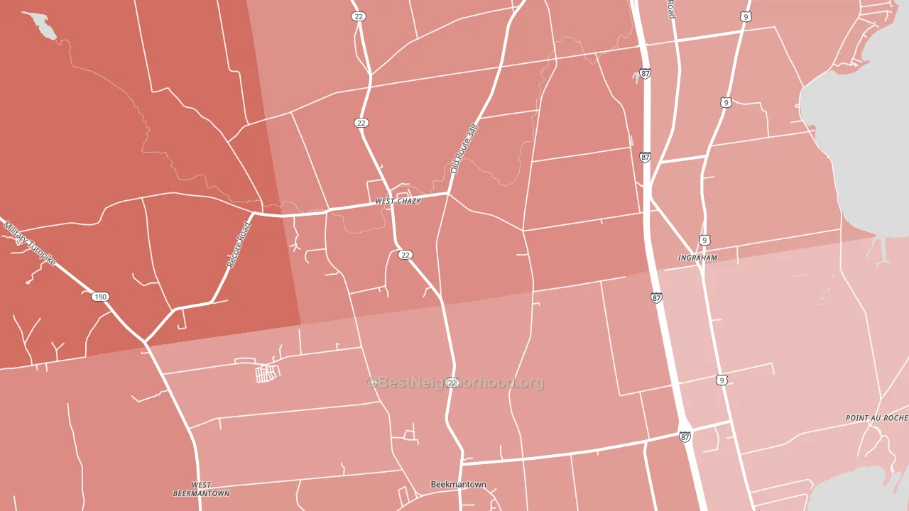 West Chazy, NY block-group political-lean map