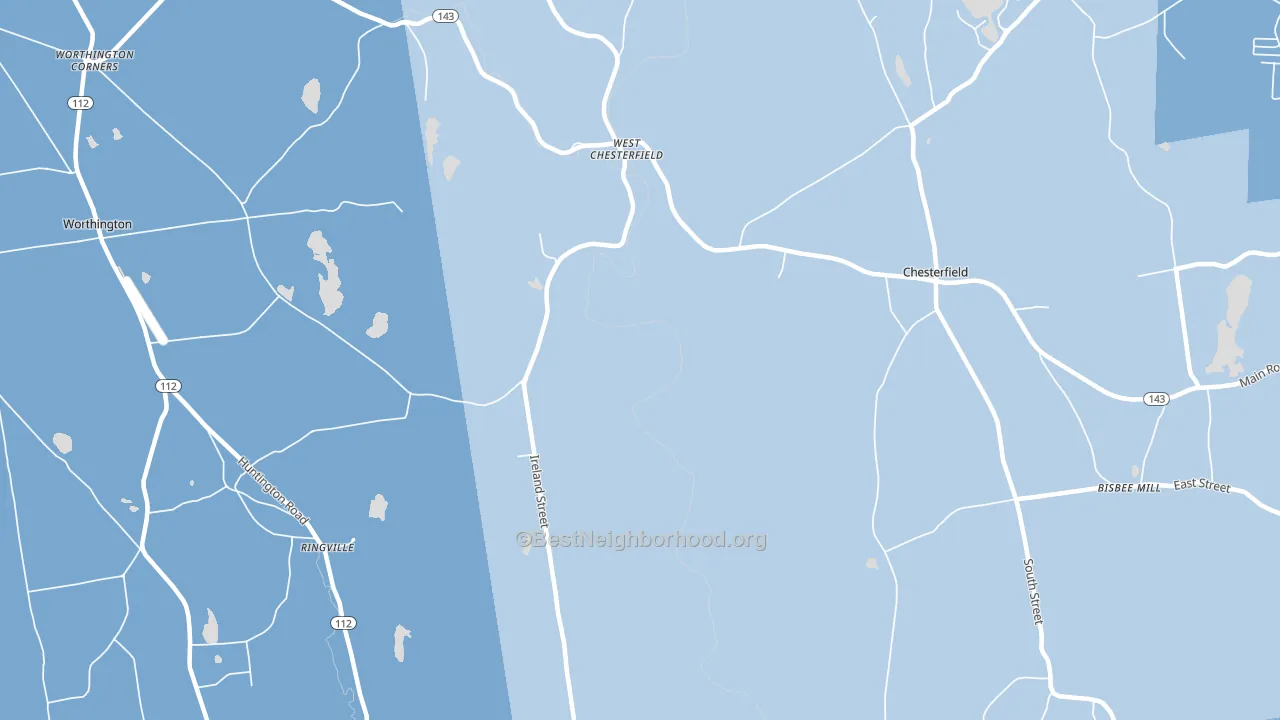 West Chesterfield, MA block-group political-lean map