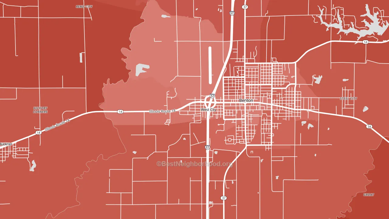 West City, IL block-group political-lean map