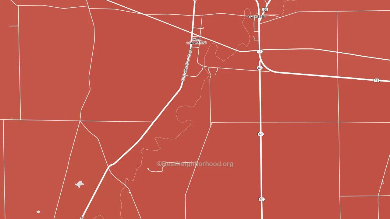 West Clarksfield, OH block-group political-lean map