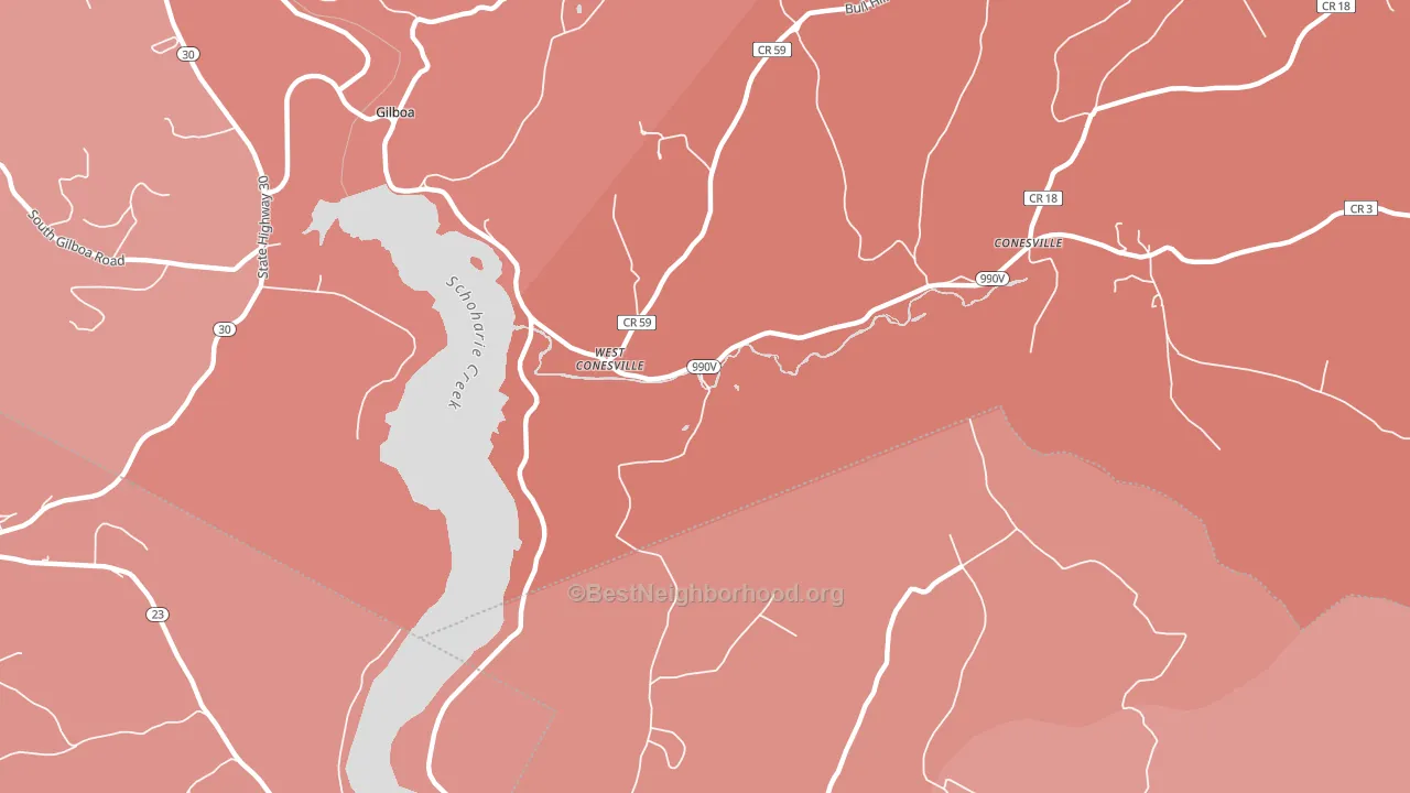 West Conesville, NY block-group political-lean map