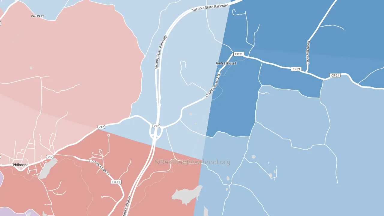 West Copake, NY block-group political-lean map