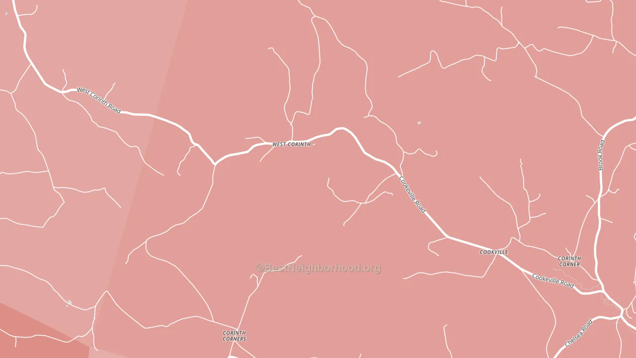 West Corinth, VT block-group political-lean map