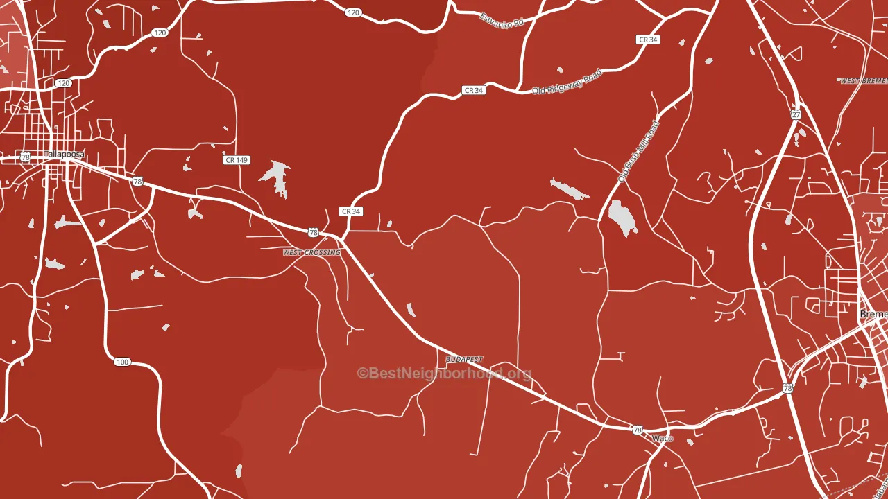 West Crossing, GA block-group political-lean map