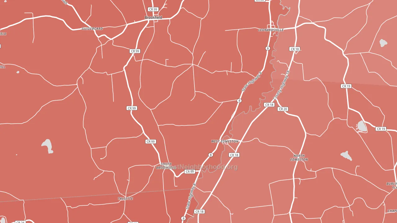 West Edmeston, NY block-group political-lean map