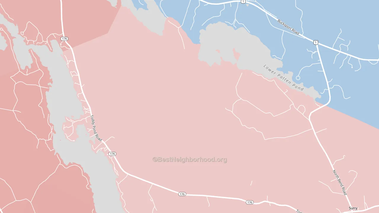 West Ellsworth, ME block-group political-lean map
