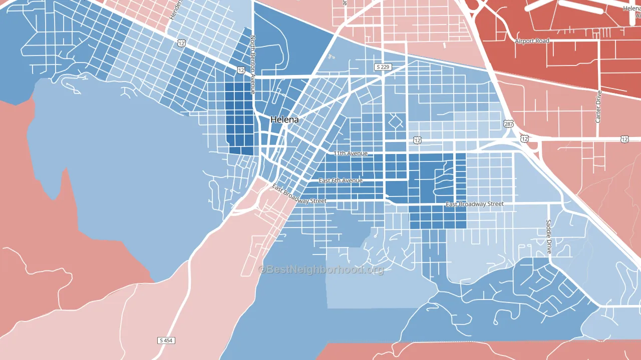 West End Helena, Helena, MT block-group political-lean map