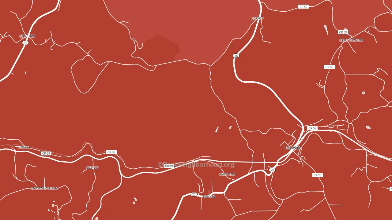 West End, WV block-group political-lean map