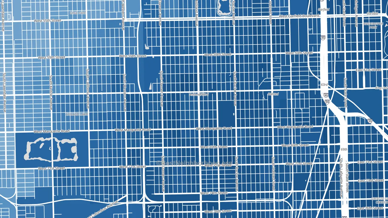 West Englewood, Chicago, IL block-group political-lean map