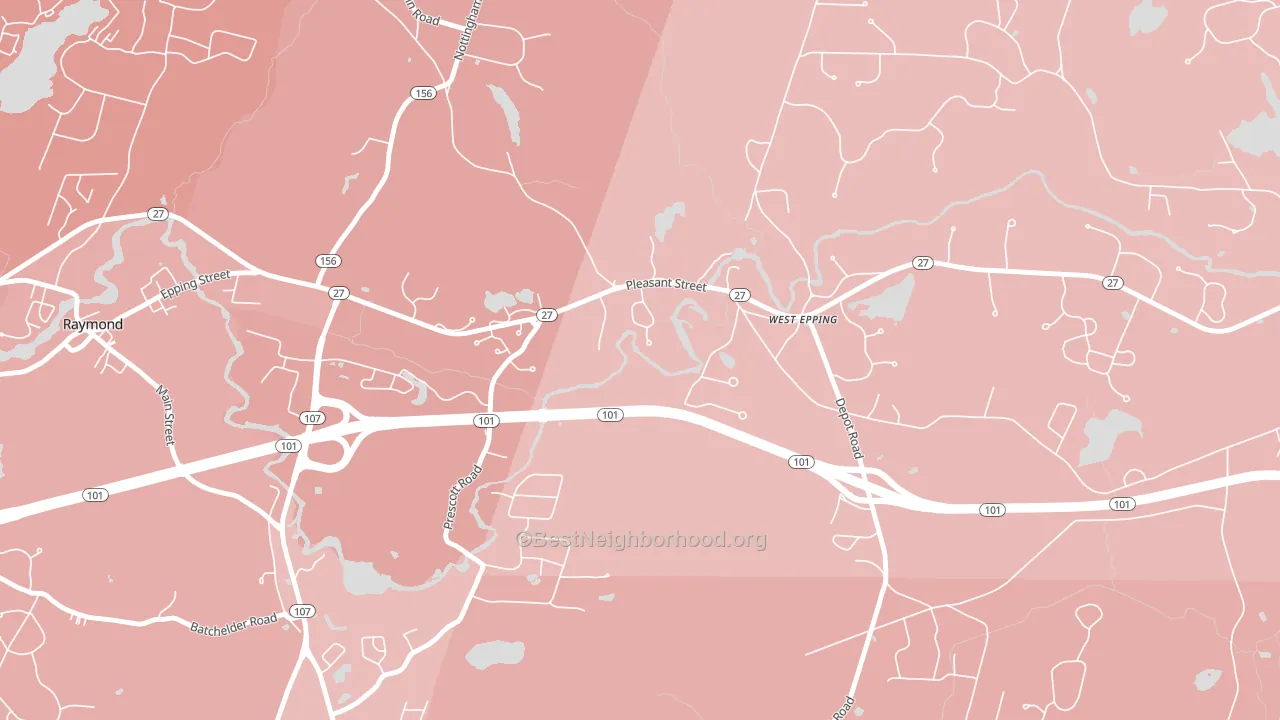West Epping, NH block-group political-lean map