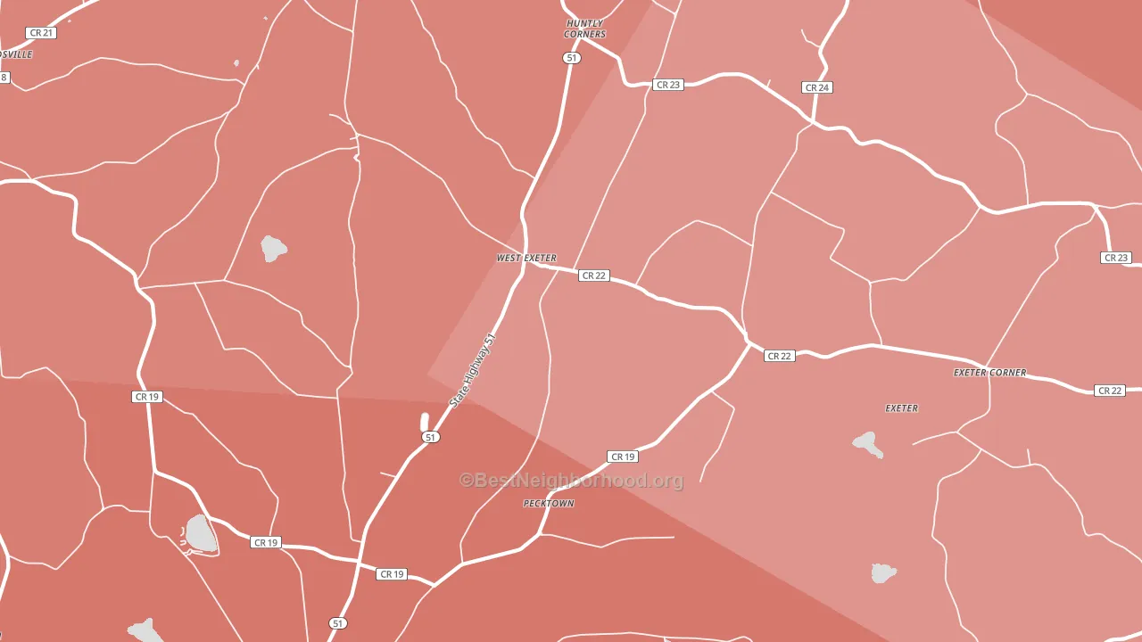 West Exeter, NY block-group political-lean map