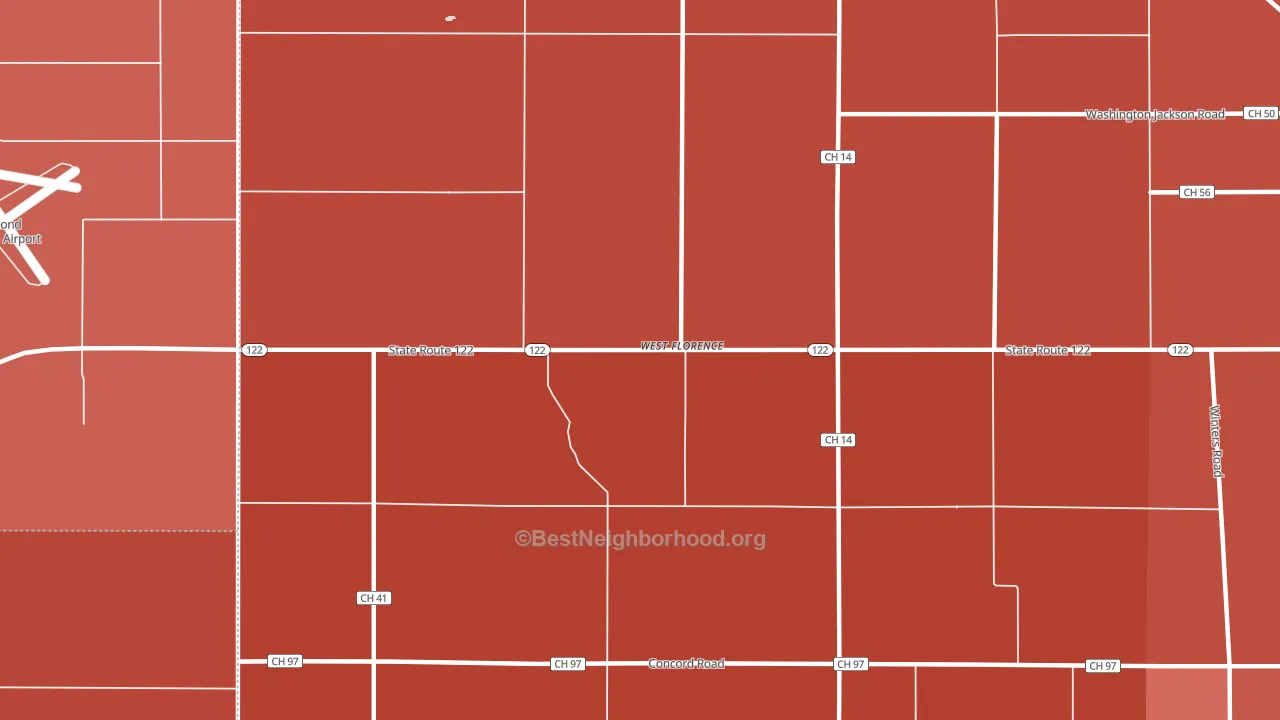 West Florence, OH block-group political-lean map