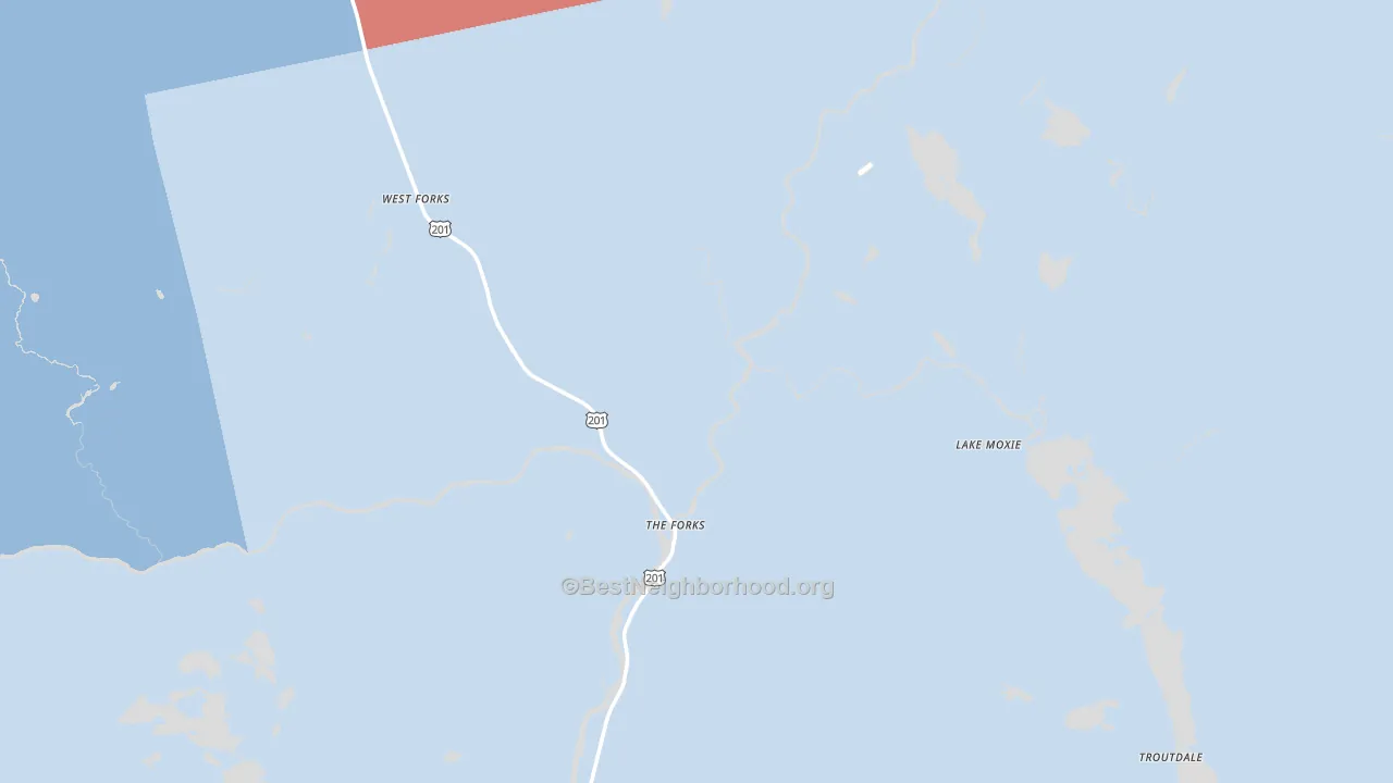 West Forks, ME block-group political-lean map