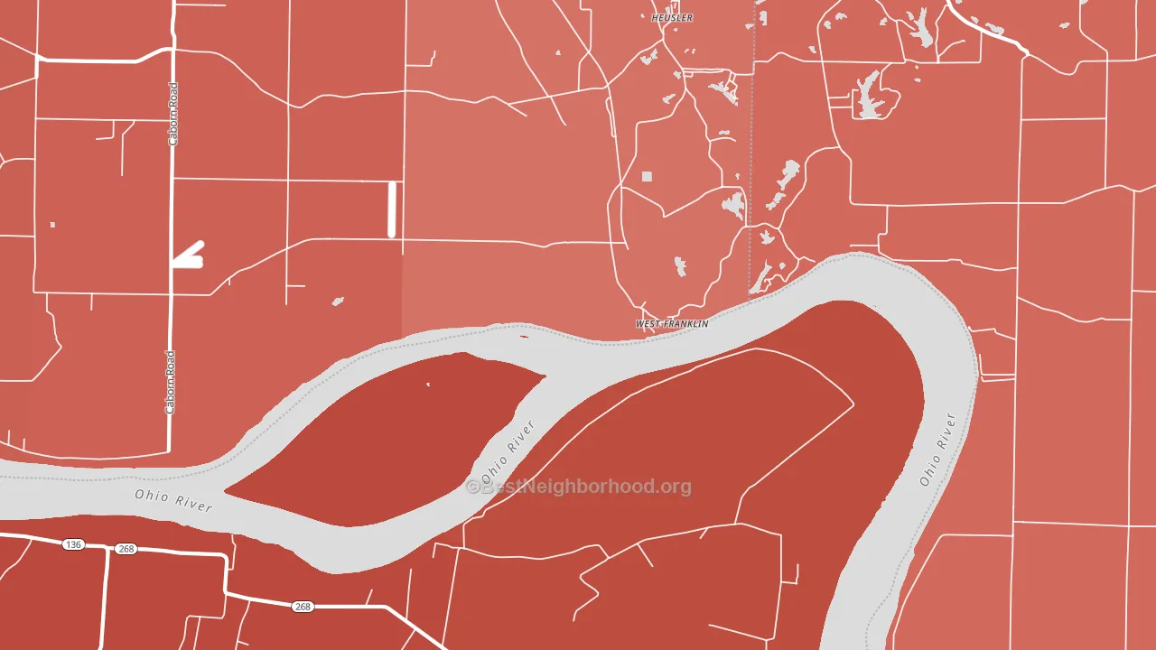 West Franklin, IN block-group political-lean map