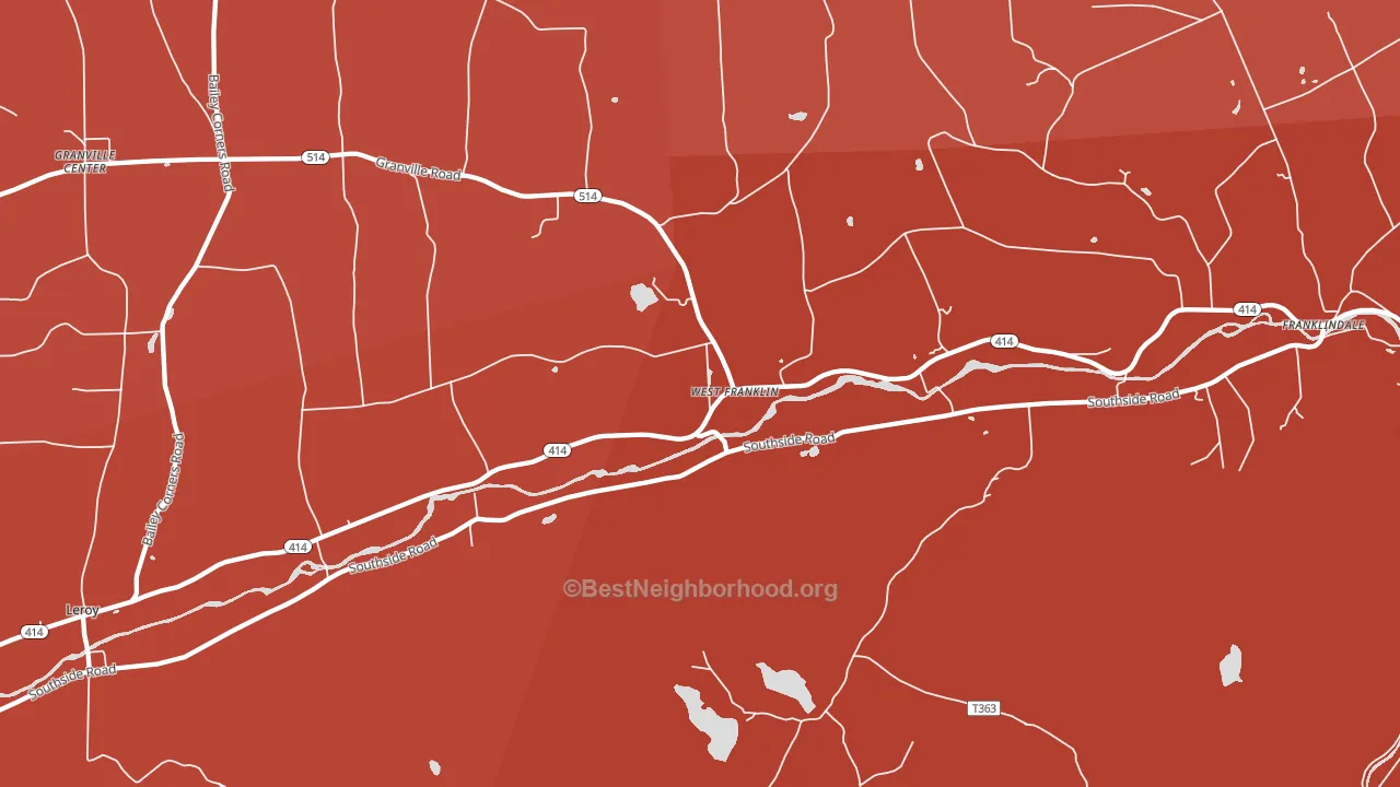 West Franklin, PA block-group political-lean map
