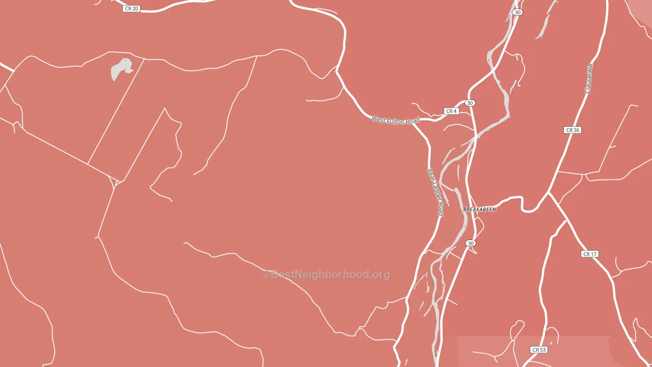 West Fulton, NY block-group political-lean map