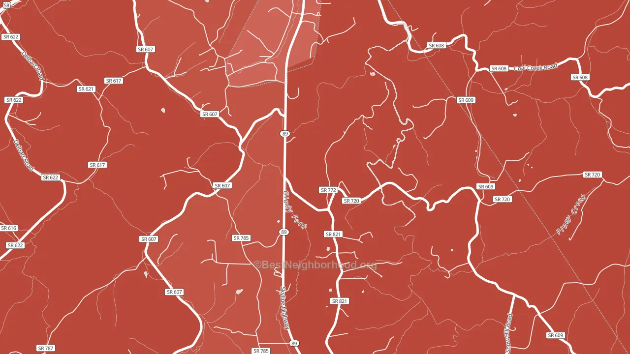 West Galax, VA block-group political-lean map