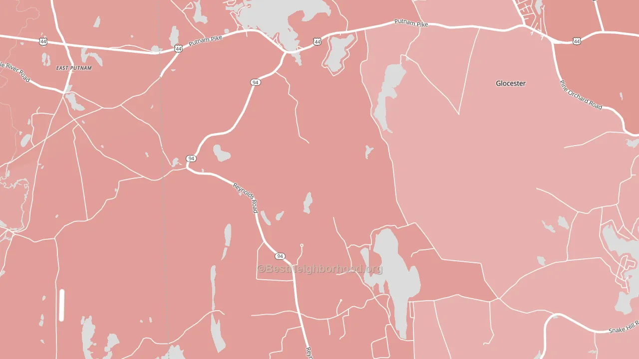 West Glocester, RI block-group political-lean map