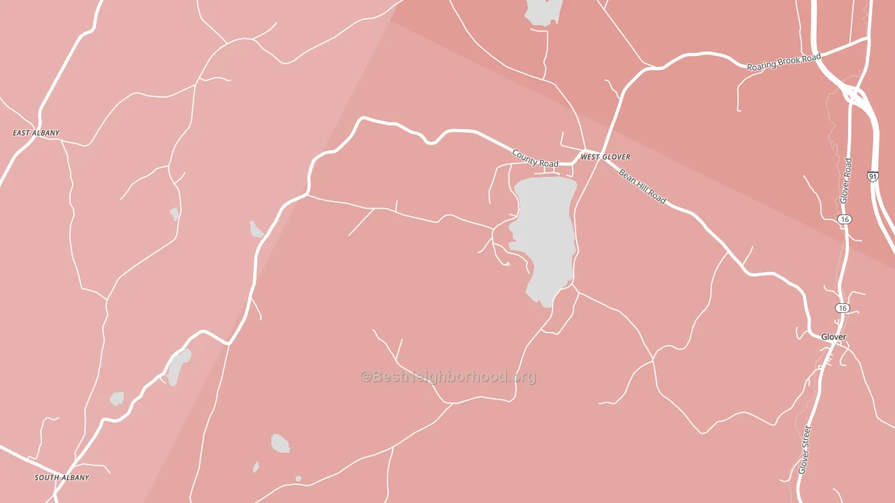 West Glover, VT block-group political-lean map