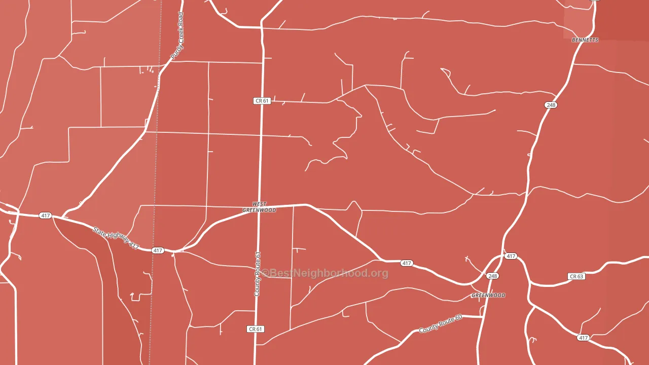 West Greenwood, NY block-group political-lean map