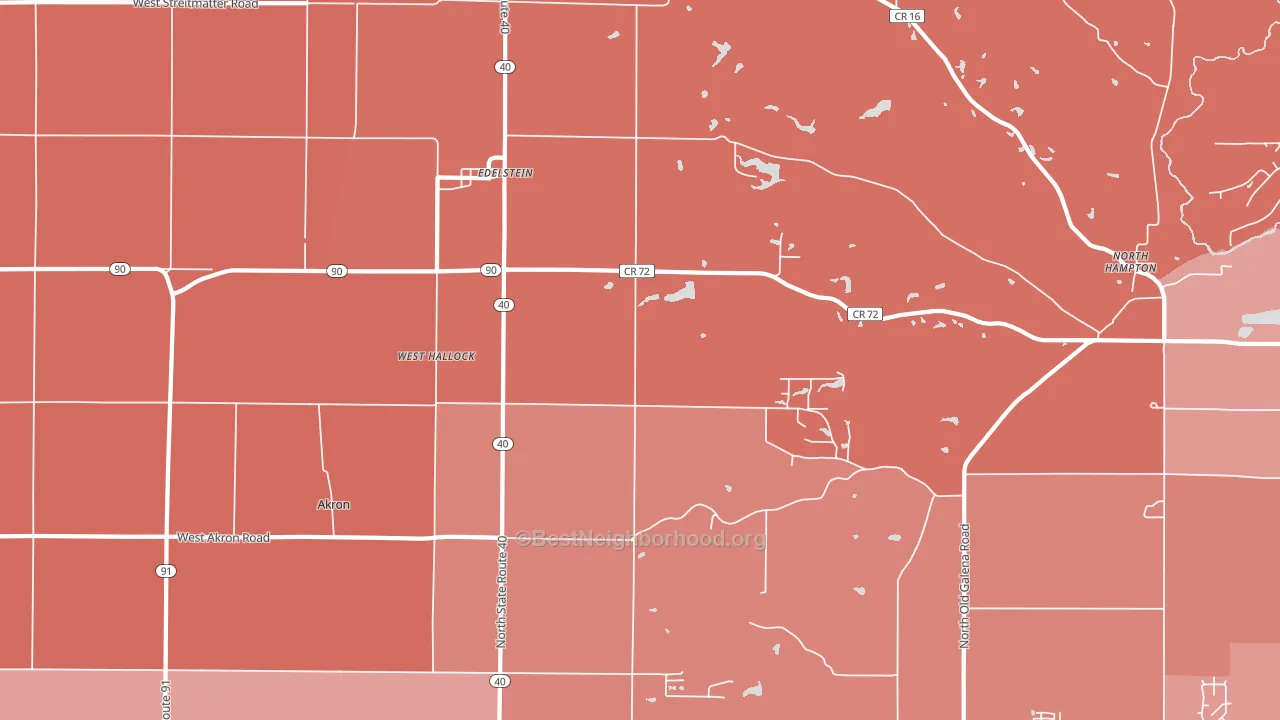 West Hallock, IL block-group political-lean map
