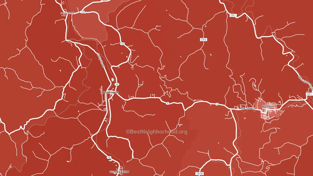 West Hamlin, WV block-group political-lean map