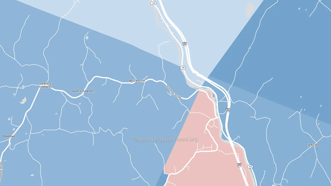 West Hartford, VT block-group political-lean map