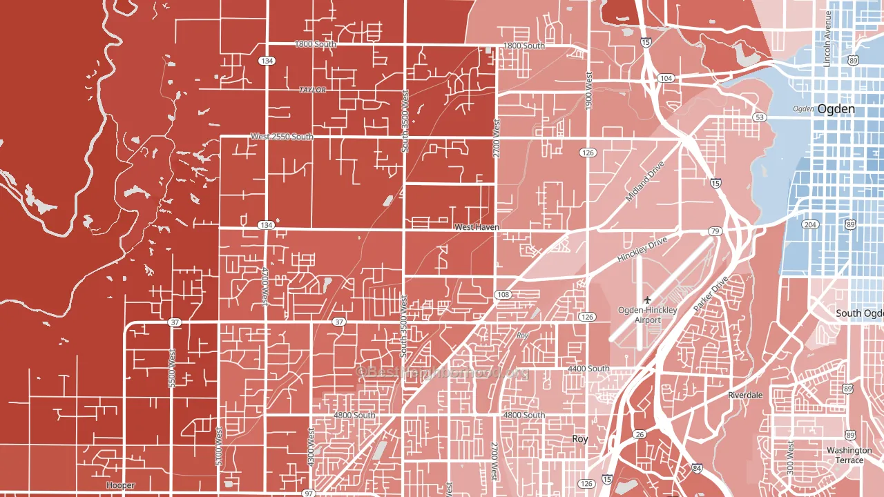 West Haven, UT block-group political-lean map