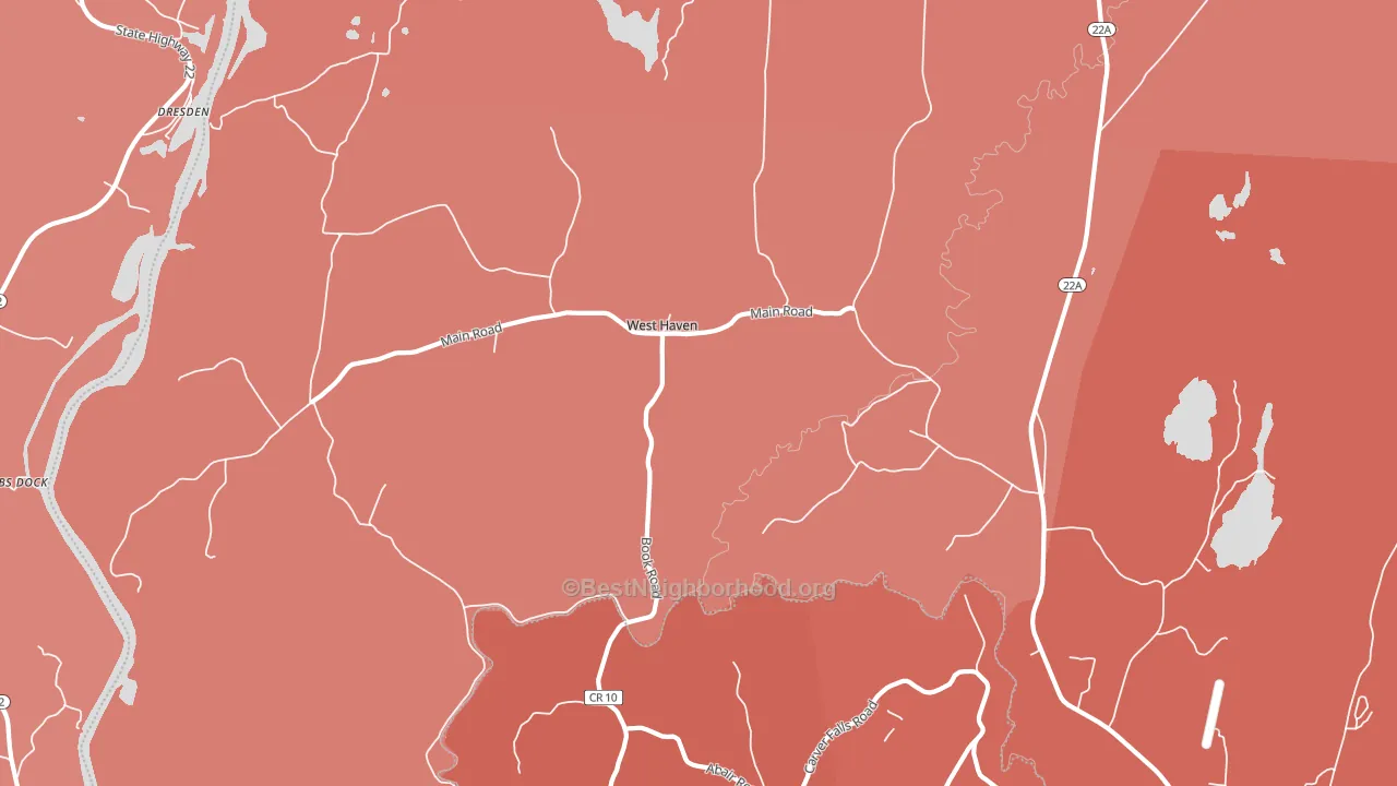 West Haven, VT block-group political-lean map