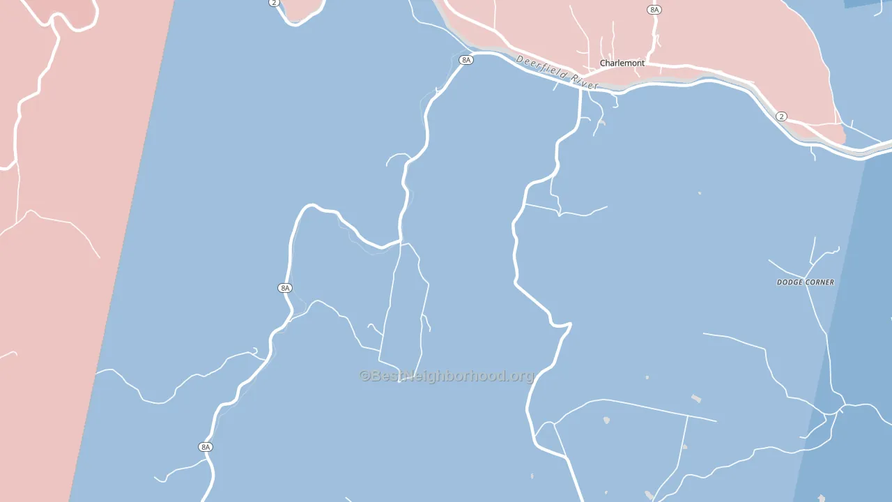 West Hawley, MA block-group political-lean map