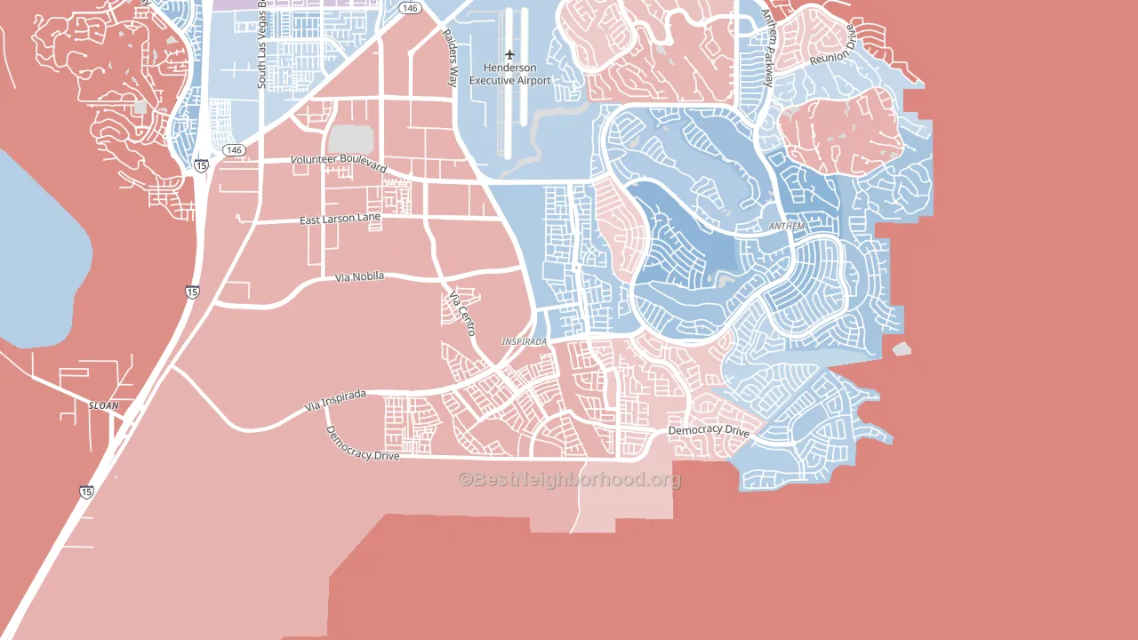 West Henderson, Henderson, NV block-group political-lean map