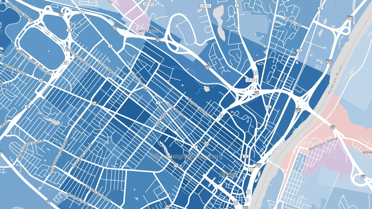 West Hill, Albany, NY block-group political-lean map