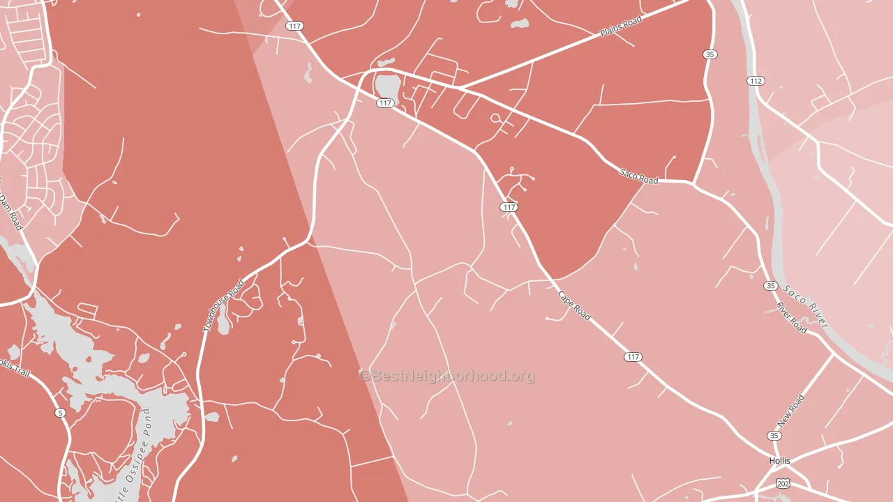 West Hollis, ME block-group political-lean map