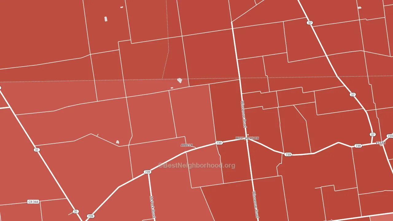 West Jackson, OH block-group political-lean map