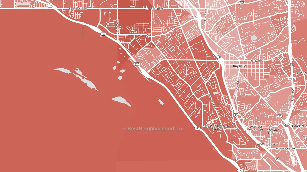 West Kaysville, UT block-group political-lean map