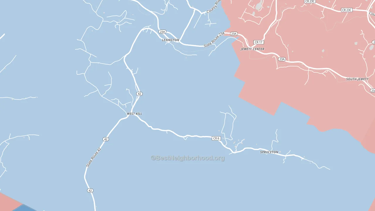 West Kill, NY block-group political-lean map
