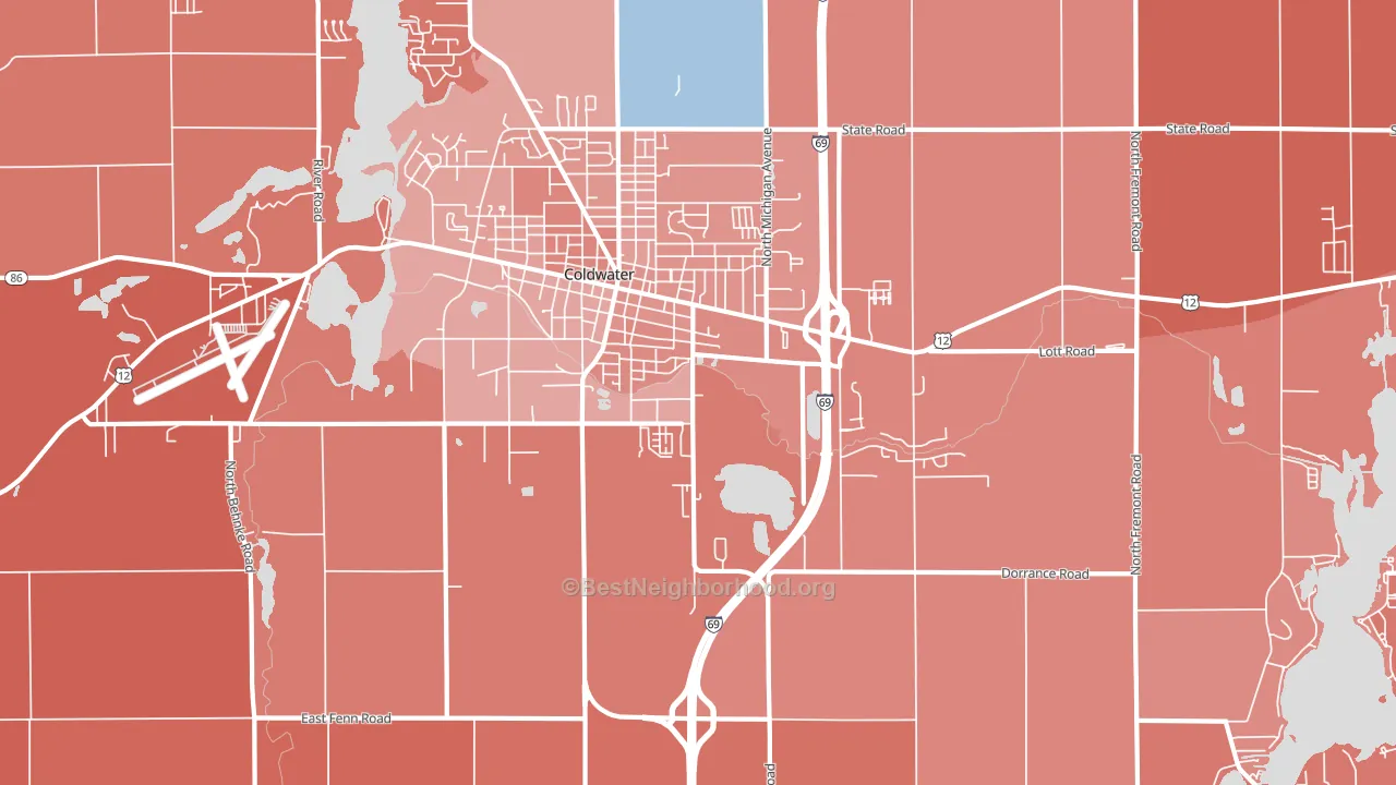 West Kinderhook, MI block-group political-lean map