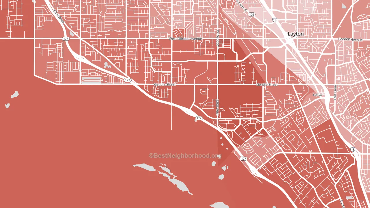 West Layton, UT block-group political-lean map