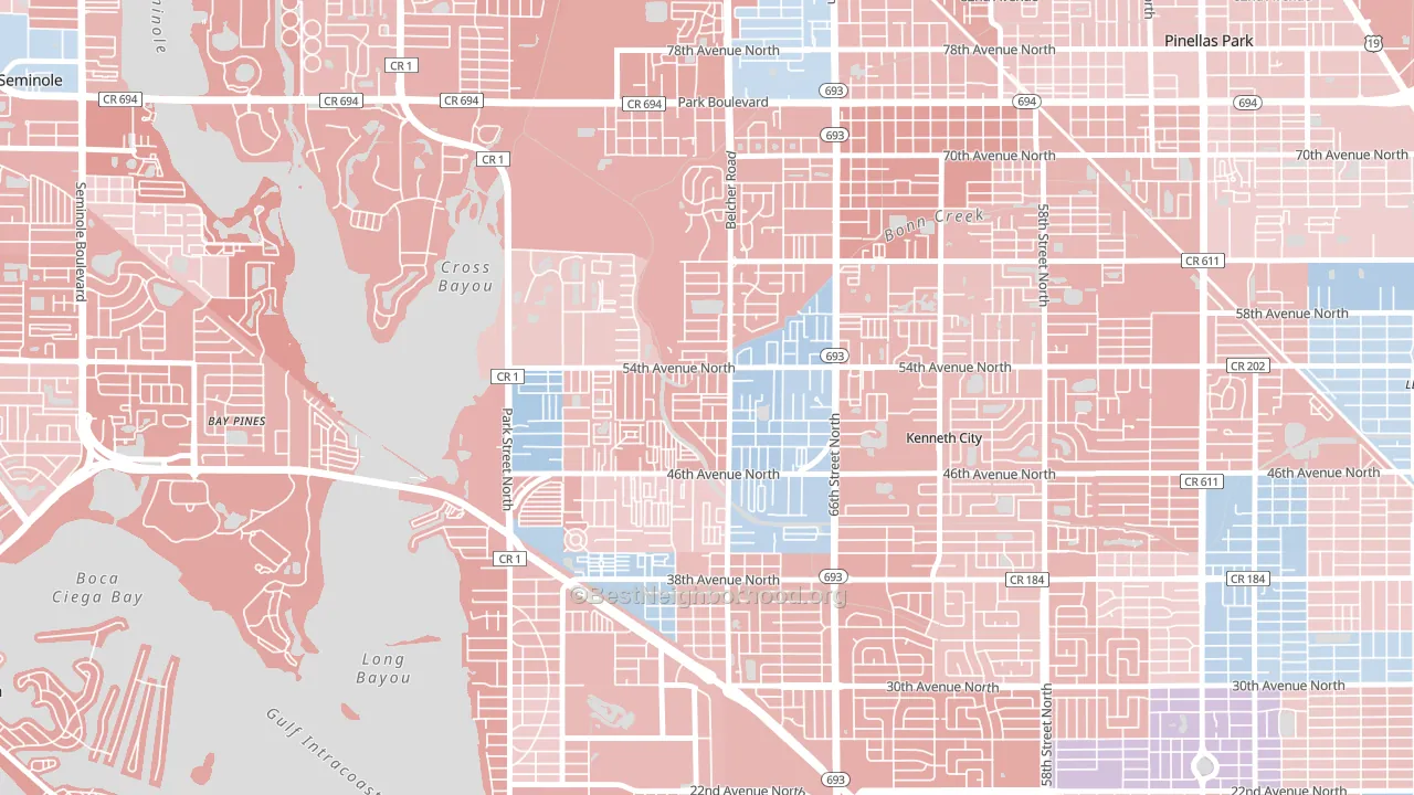 West Lealman, FL block-group political-lean map