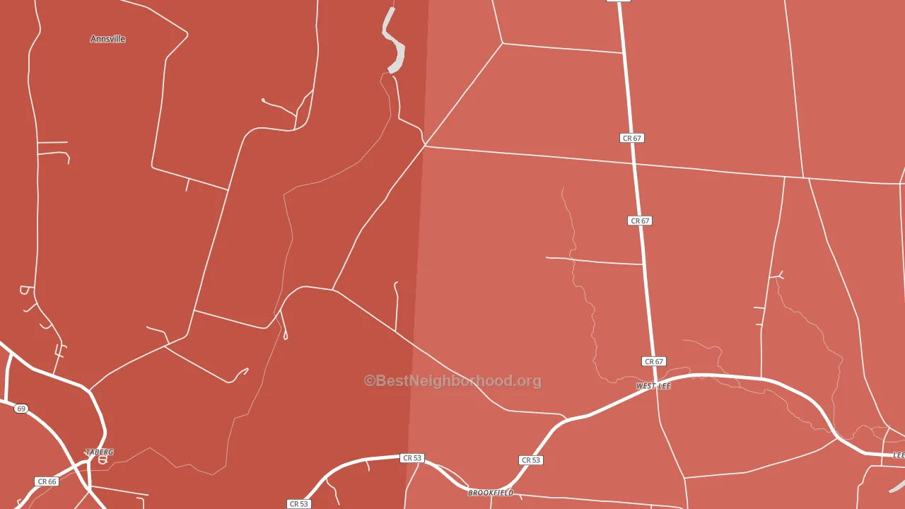 West Lee, NY block-group political-lean map