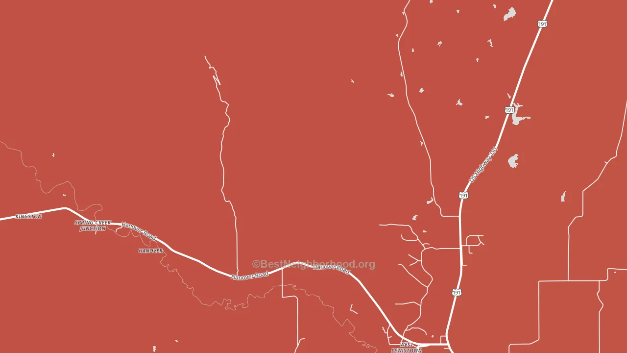 West Lewistown, MT block-group political-lean map