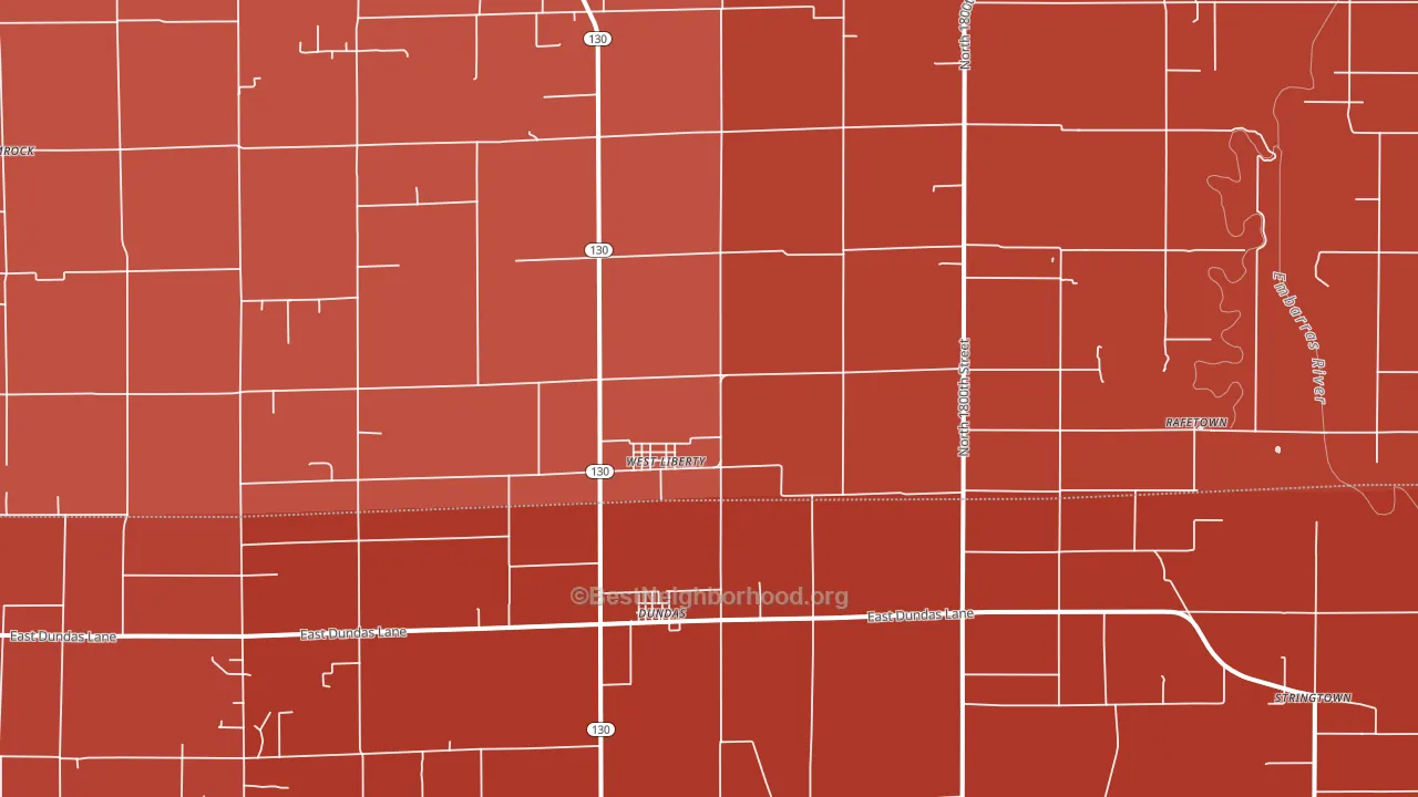 West Liberty, IL block-group political-lean map