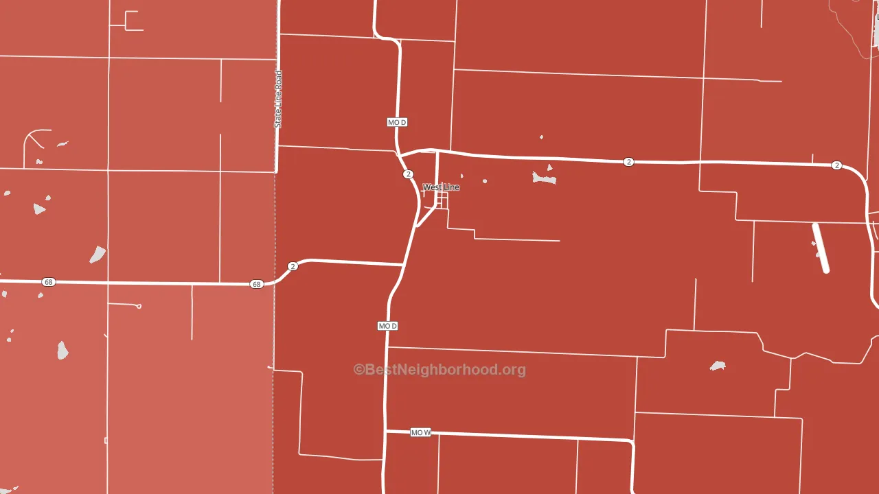 West Line, MO block-group political-lean map