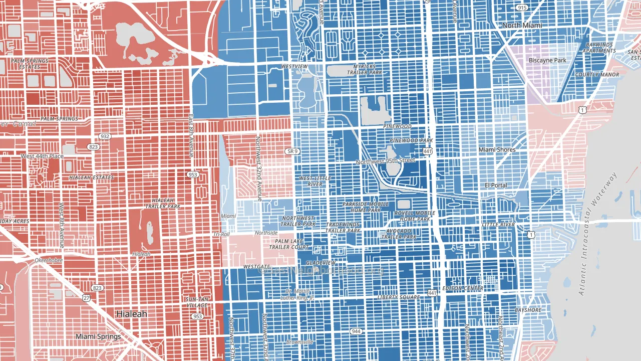 West Little River, FL block-group political-lean map