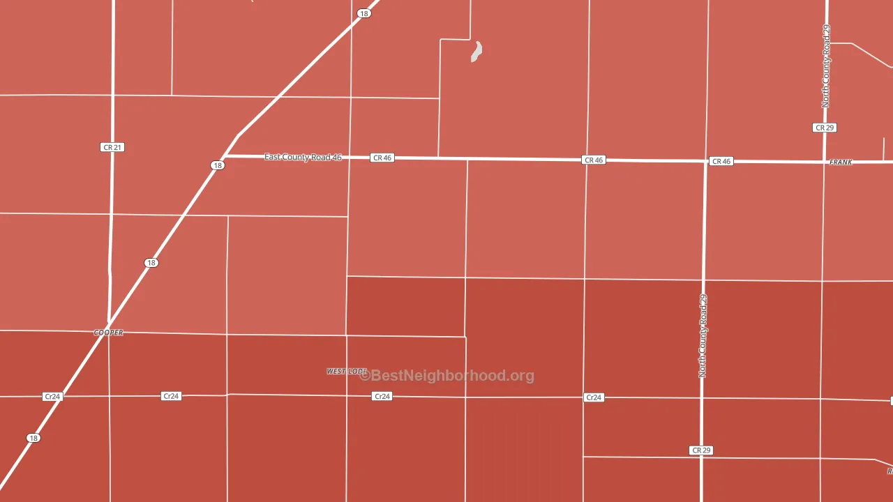 West Lodi, OH block-group political-lean map